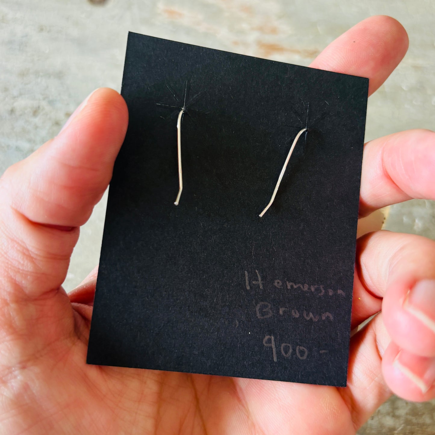 Navajo Hemerson Brown Sterling Silver & Lapis Heart Earrings