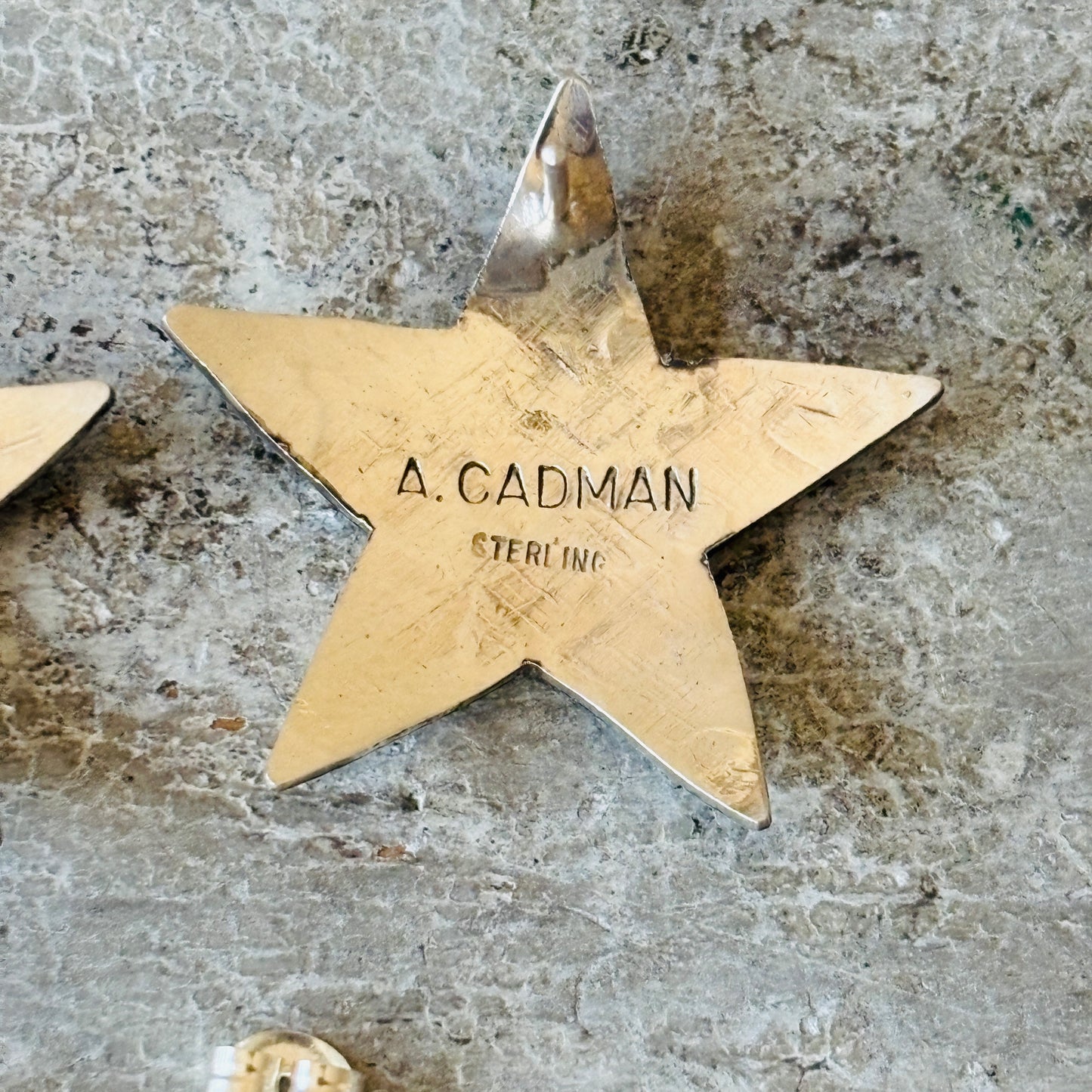 Navajo Andy Cadman Sterling Silver Stars Earrings