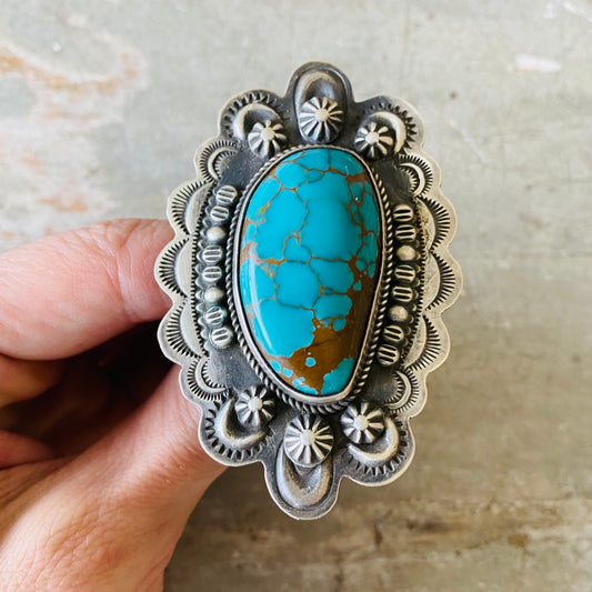 Navajo Dean Sandoval Sterling Silver & Turquoise Ring