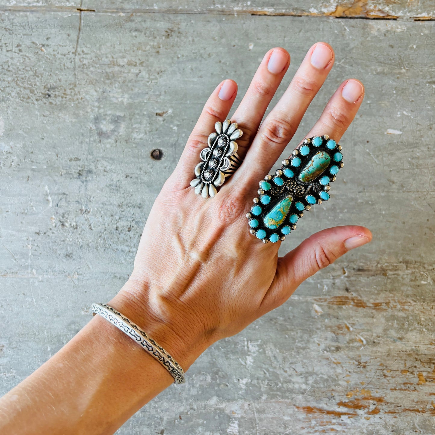 Navajo Sunshine Reeves Sterling Silver Arrowhead Cuff
