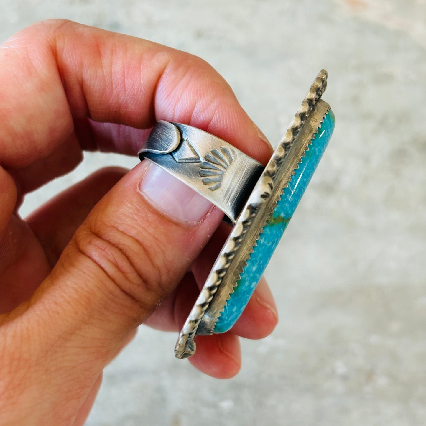 Navajo Leslie Nez Sterling Silver & Waterweb Kingman Ring