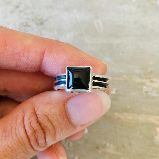 Navajo Sterling Silver & Black Onyx Ring