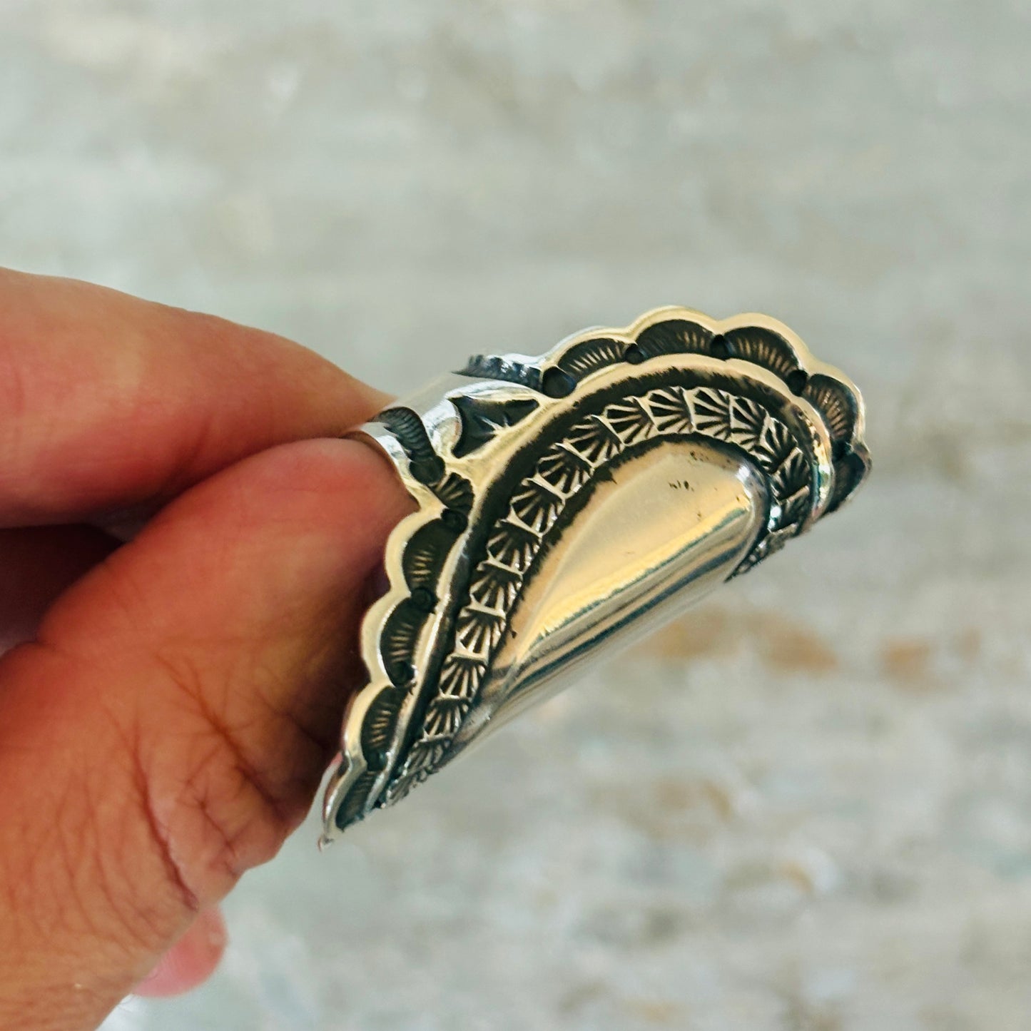 Navajo Sunshine Reeves Sterling Silver Heart Ring (Copy)
