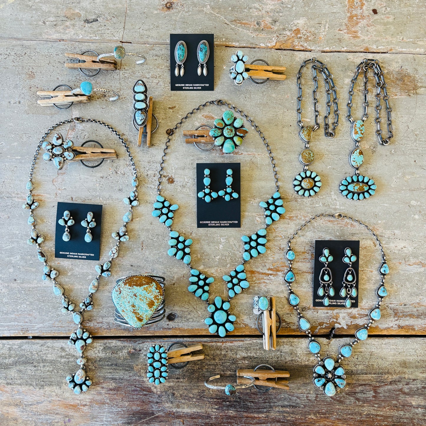 Navajo Sheila Becenti Sterling Silver & Sleeping Beauty Turquoise Cluster Ring