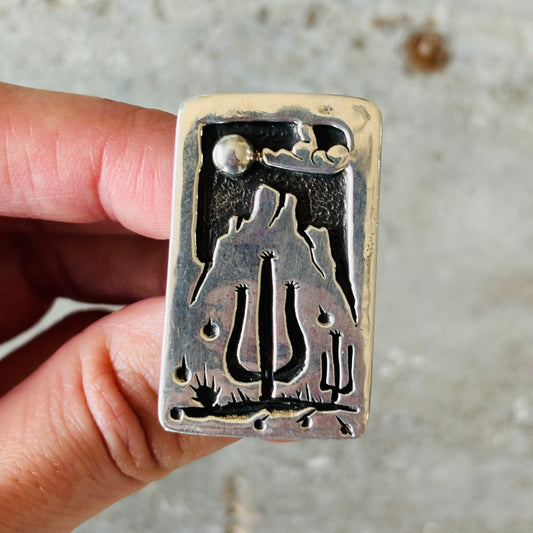 Tohono O’odham James Fendenheim Sterling Silver Cactus Ring