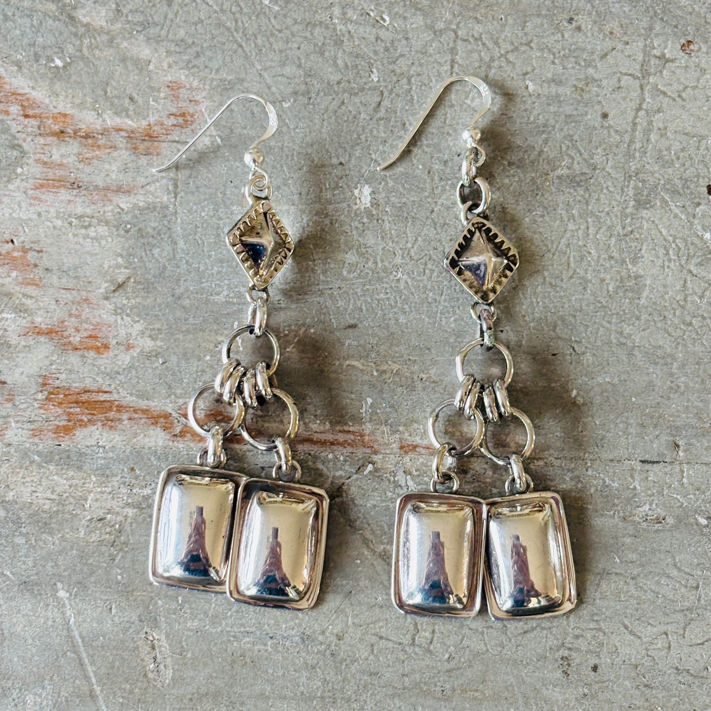 Navajo Dakota Willie Sterling Silver Charm Earrings