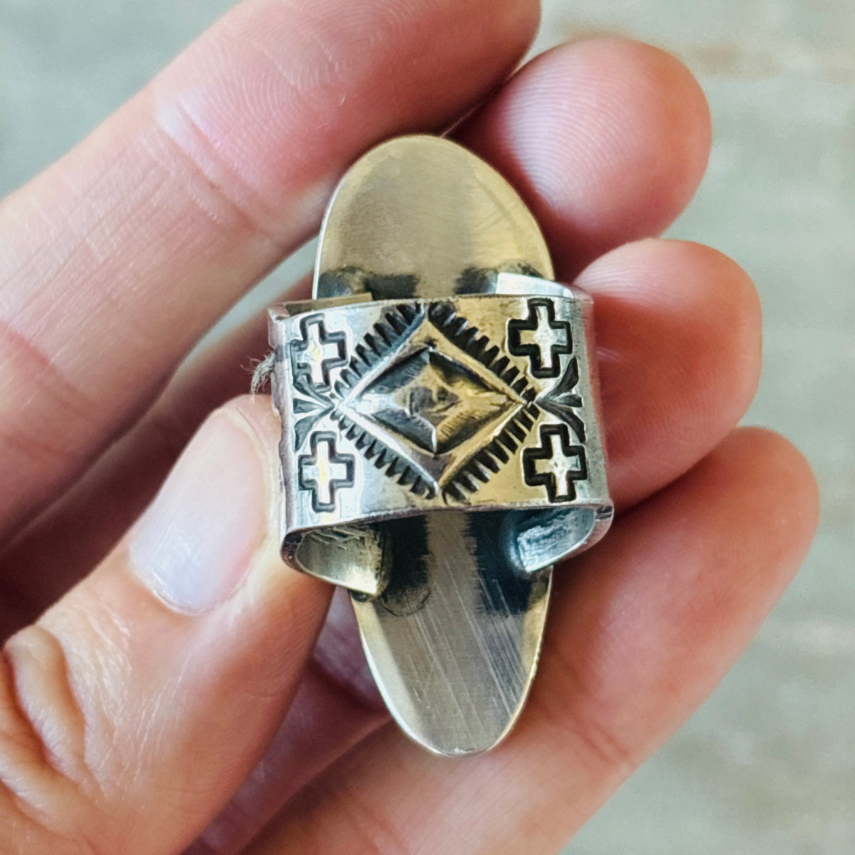 Navajo Stanford Yazzie Sterling Sterling & #8 Turquoise Ring