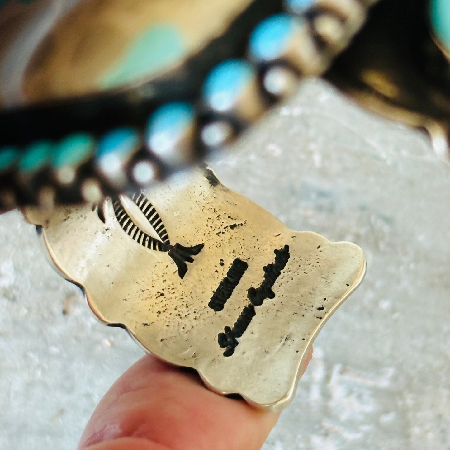 Navajo Shawn Cayatineto Sterling Silver - Royston & Kingman Turquoise Statement Cuff