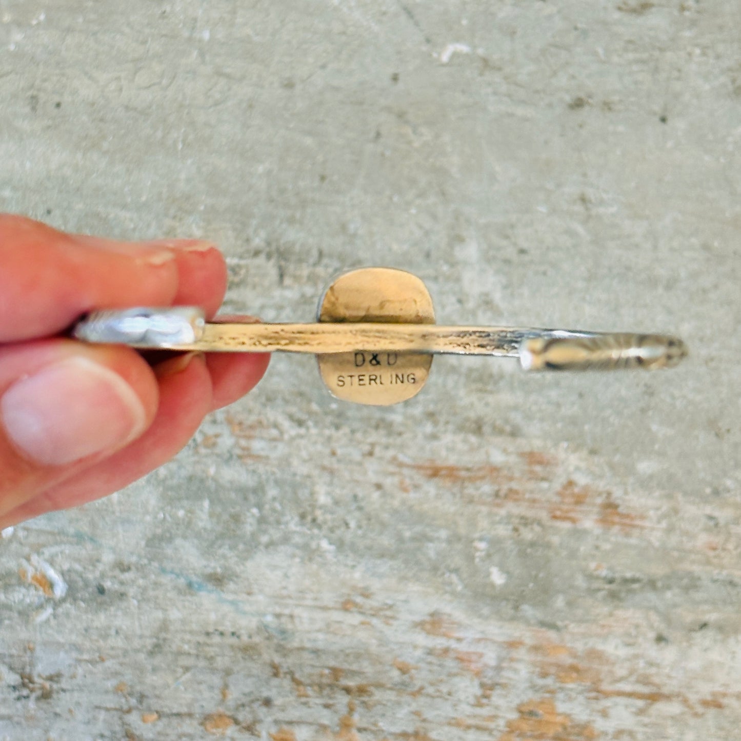 Navajo Delaine & Dwayne Nez Sterling Silver & Sierra Nevada Turquoise Stacker Cuff