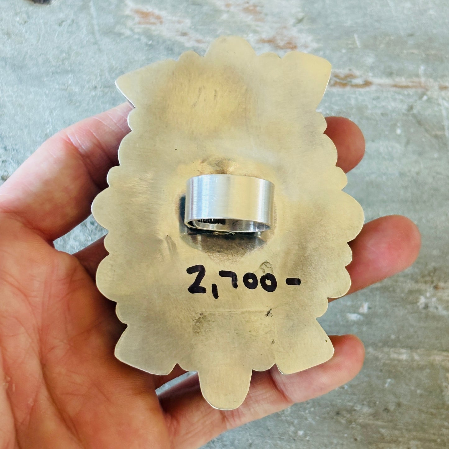 Navajo Brenda Pete Sterling Silver & Mixed Nevada Turquoise Cluster Ring