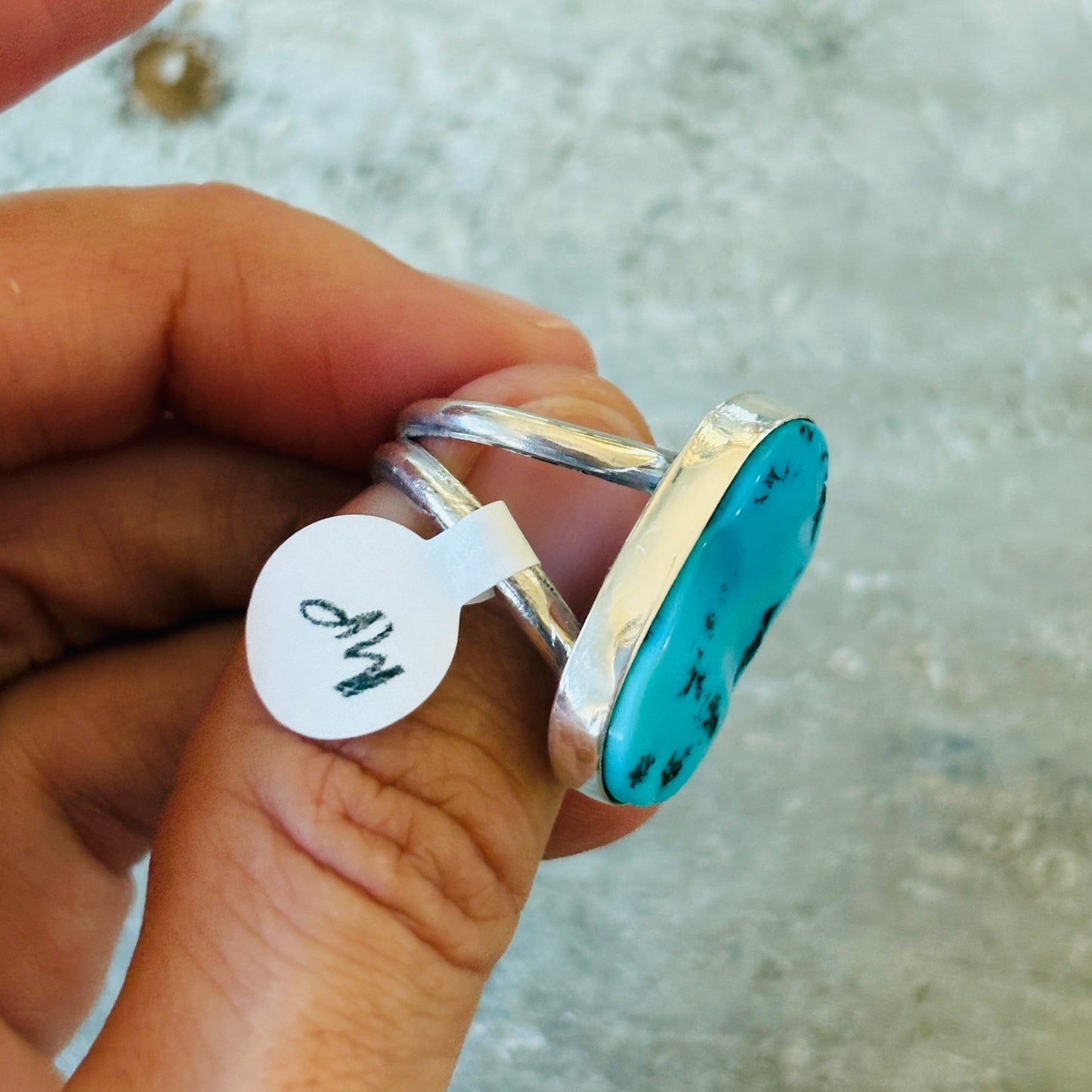 Navajo Mildred Parkhurst Sterling Silver & Sleeping Beauty Turquoise Ring