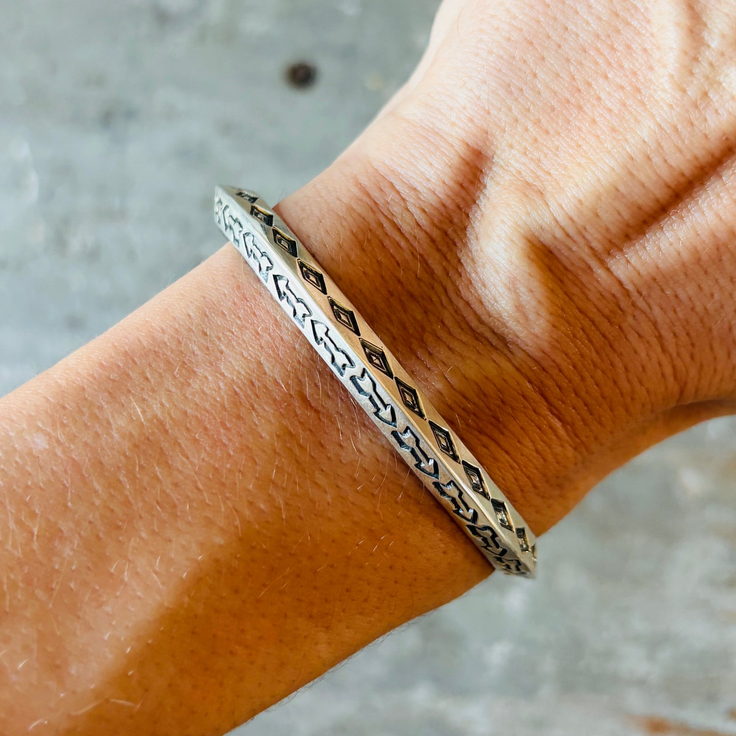 Navajo Sunshine Reeves Sterling Silver Arrowhead Cuff