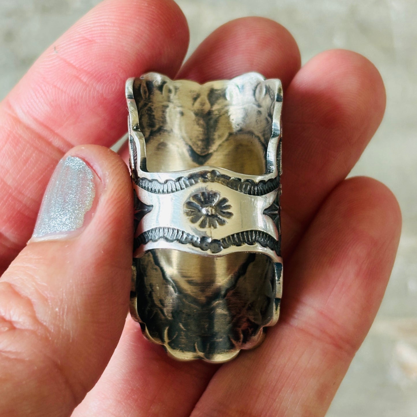 Navajo Sunshine Reeves Sterling Silver Heart Ring