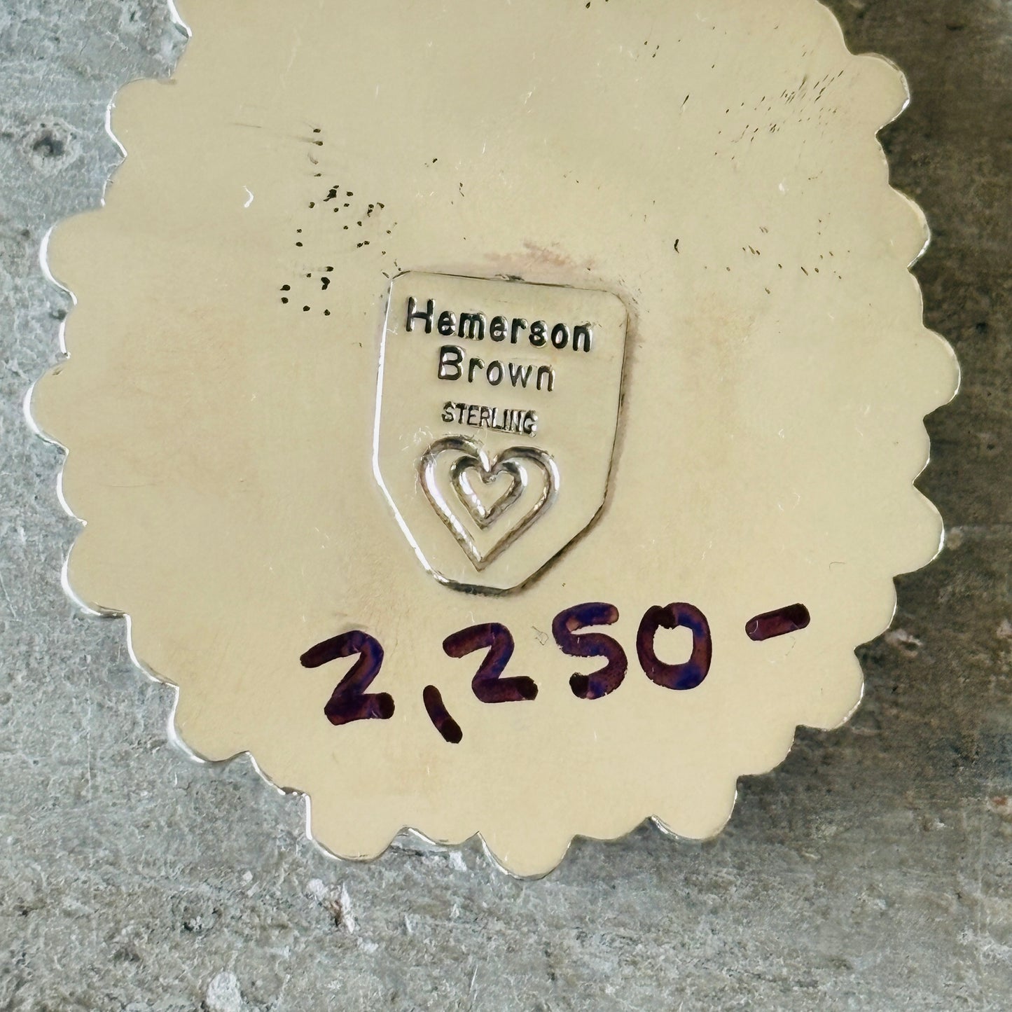 Navajo Hemerson Brown Sterling Silver - Red Coral & Sonoran Turquoise Cluster Heart Necklace