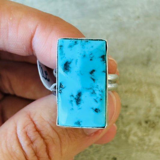 Navajo Mildred Parkhurst Sterling Silver & Sleeping Beauty Turquoise Ring