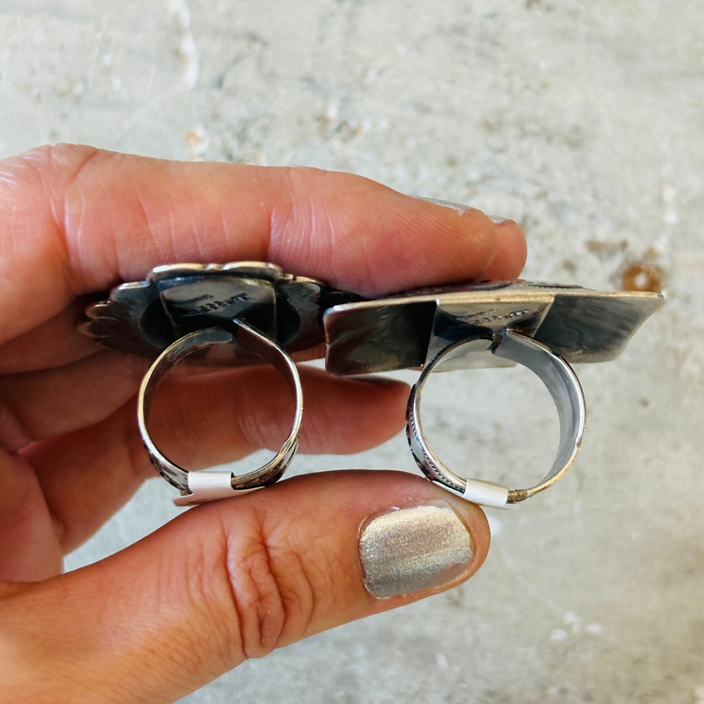 Navajo Vincent Platero Sterling Silver Concho Ring