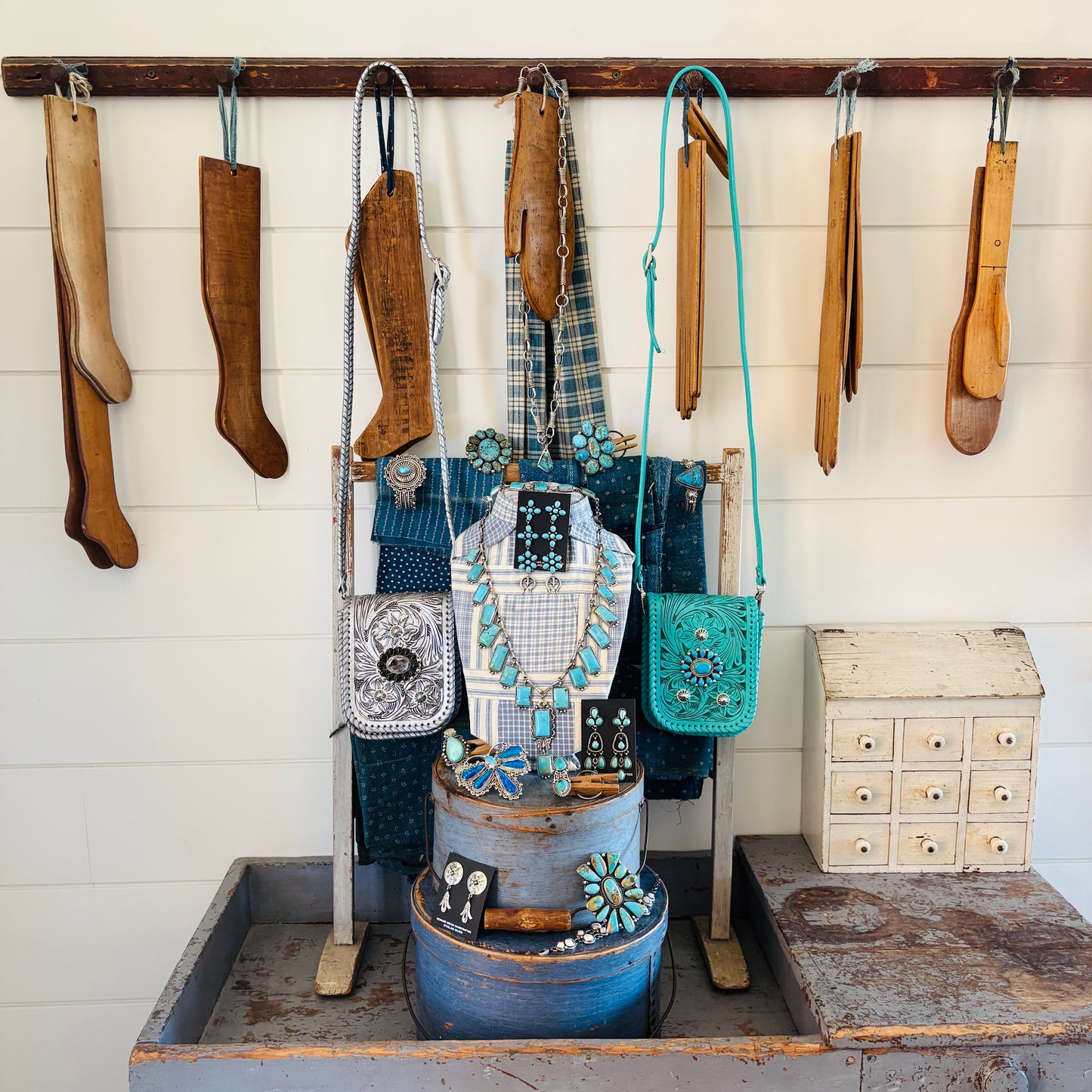 Navajo Brenda Jimenez Sterling Silver & Kingman Turquoise Statement Necklace