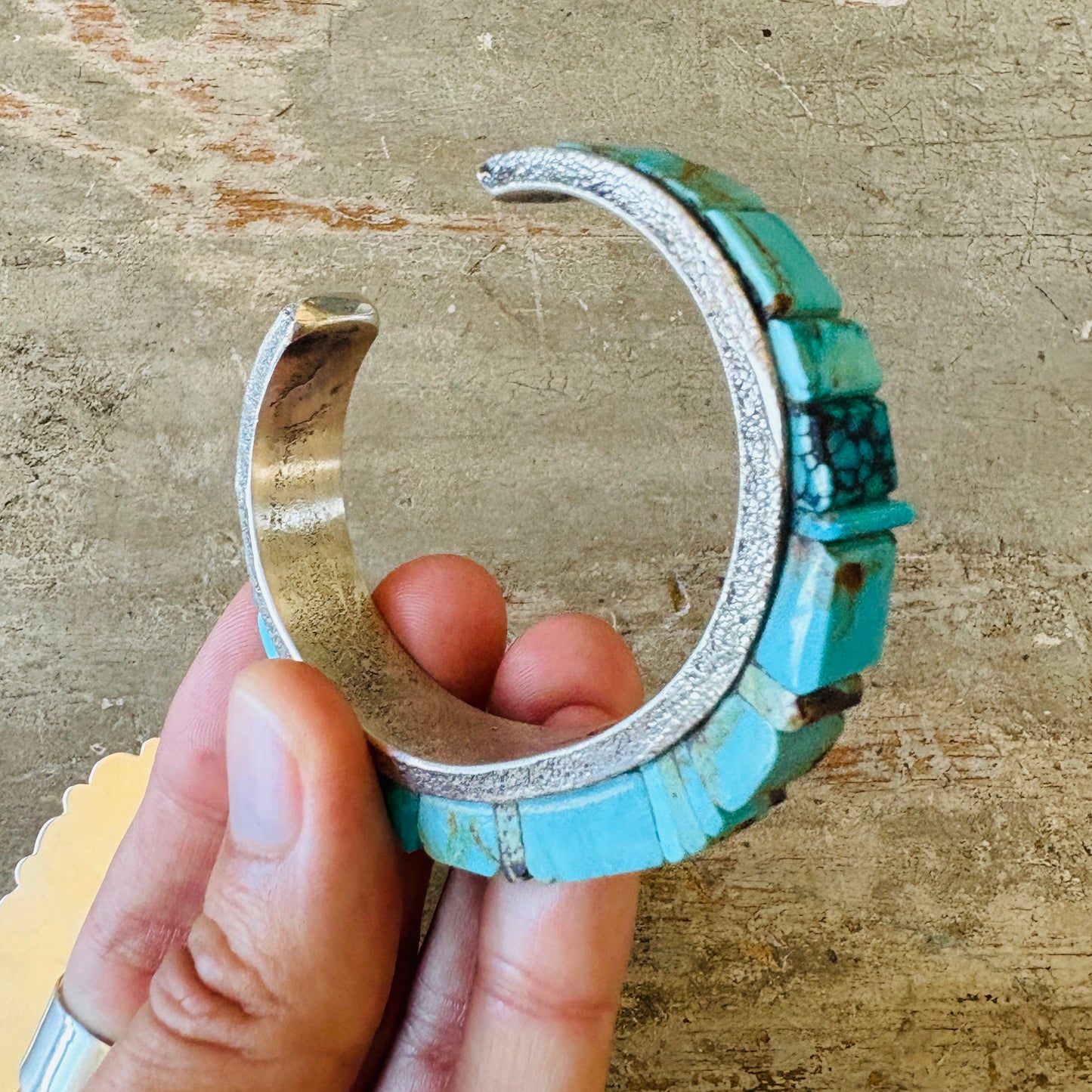 Navajo Lester James Sterling Silver & Multi Turquoise Stacker Cuff