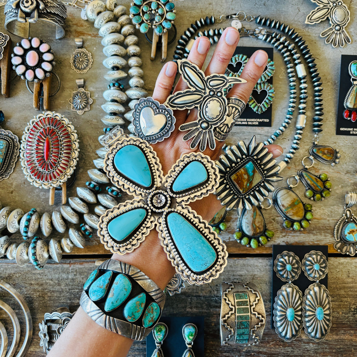 Navajo Mark Yazzie Sterling Silver & Royston Turquoise Pendant