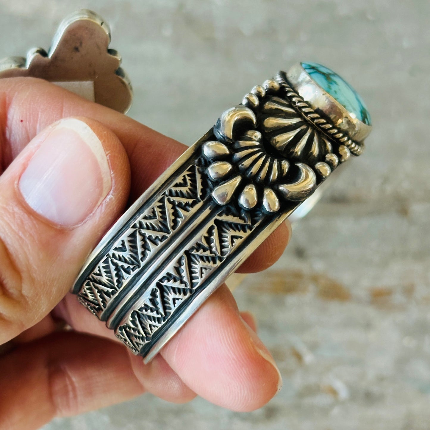 Navajo Tsosie Willie Sterling Silver & Web Kingman Stacker Cuff