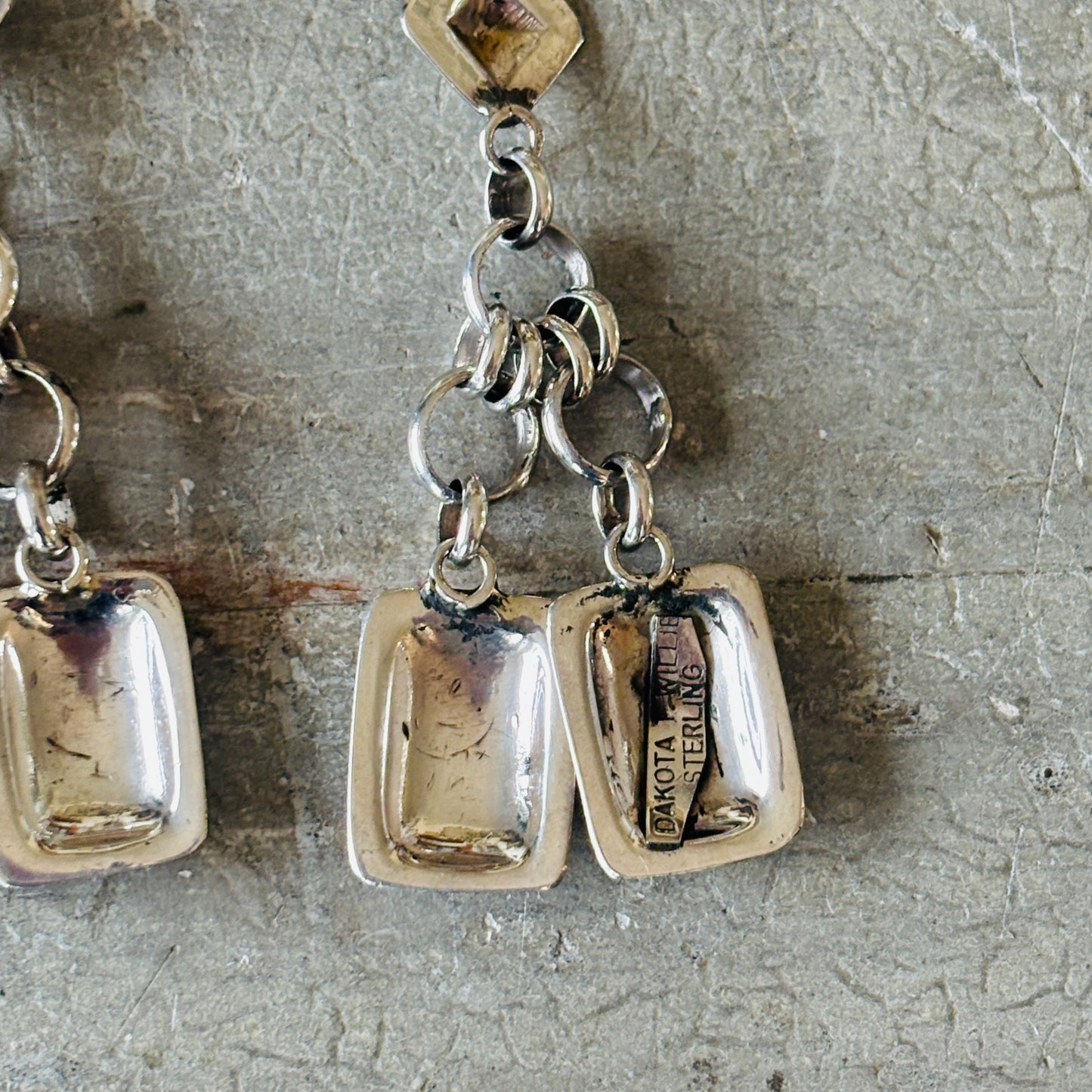 Navajo Dakota Willie Sterling Silver Charm Earrings