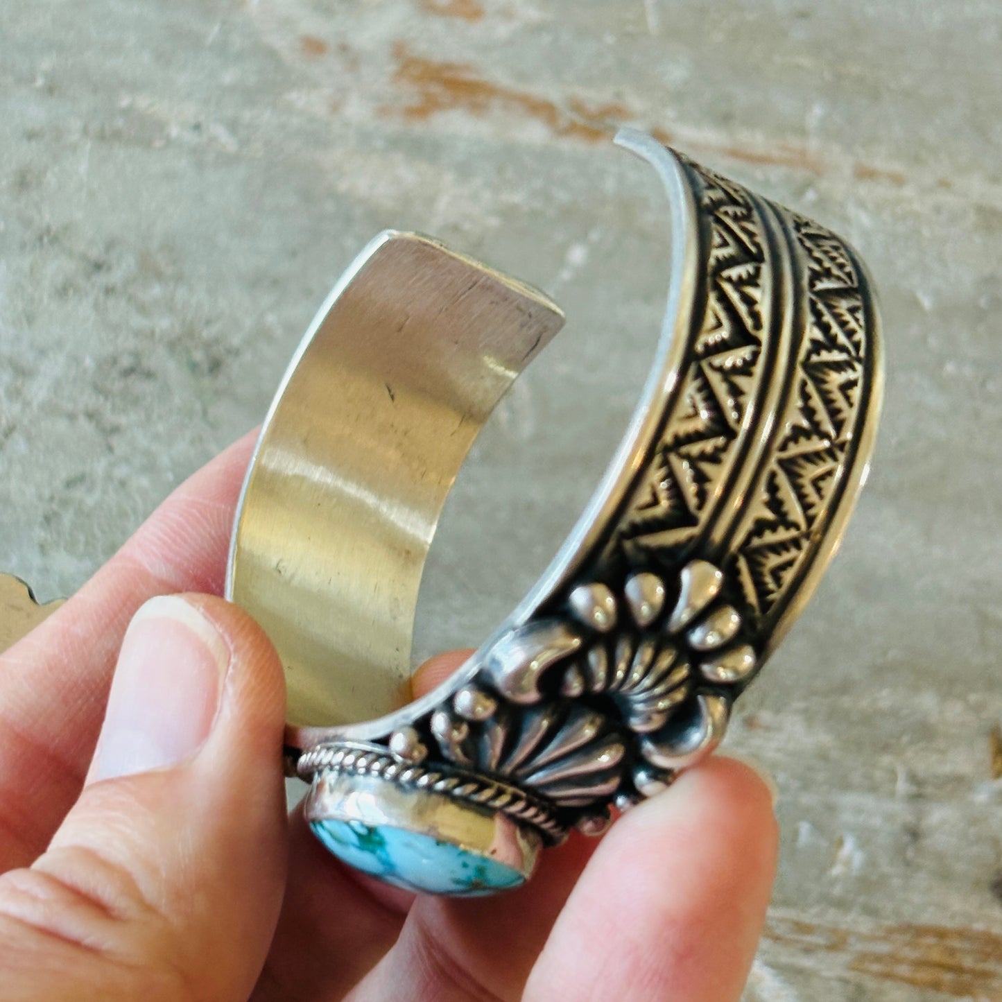 Navajo Tsosie Willie Sterling Silver & Web Kingman Stacker Cuff
