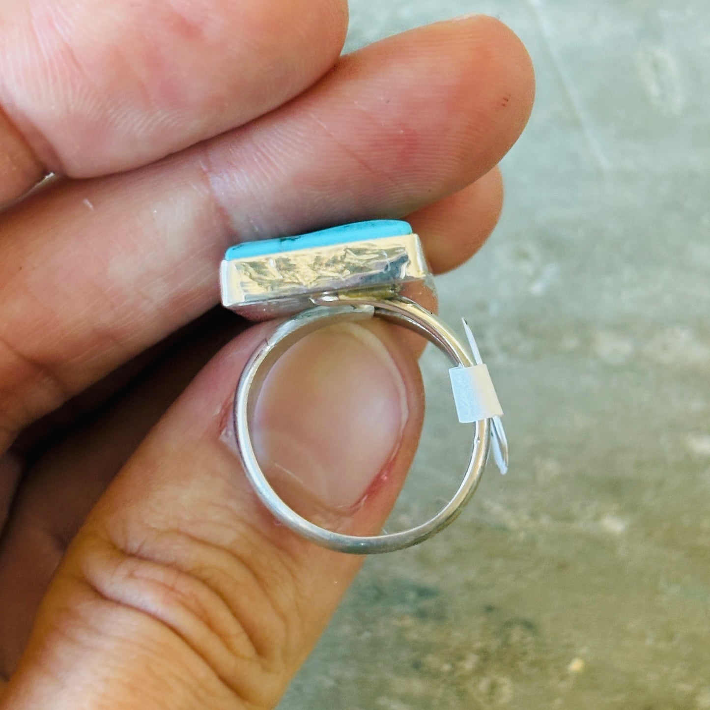 Navajo Mildred Parkhurst Sterling Silver & Sleeping Beauty Turquoise Ring