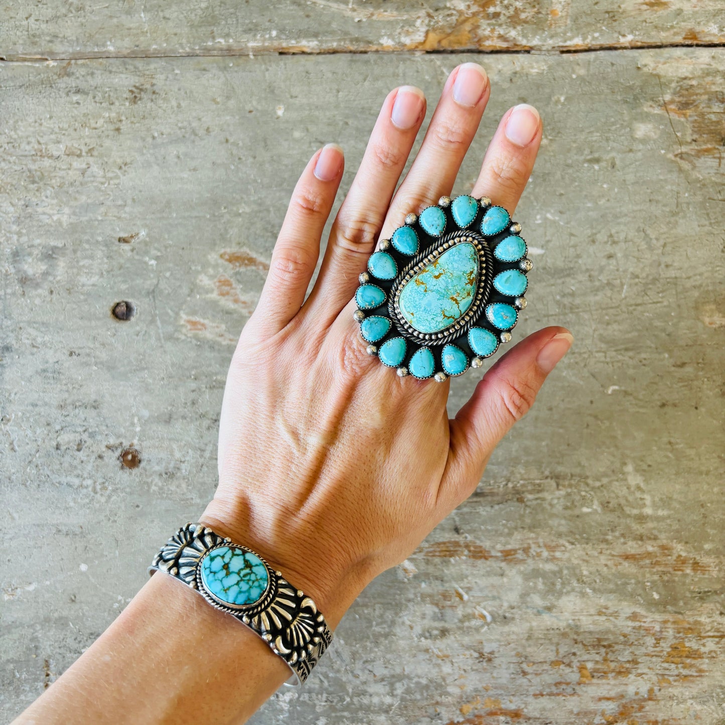 Navajo Tsosie Willie Sterling Silver & Web Kingman Stacker Cuff