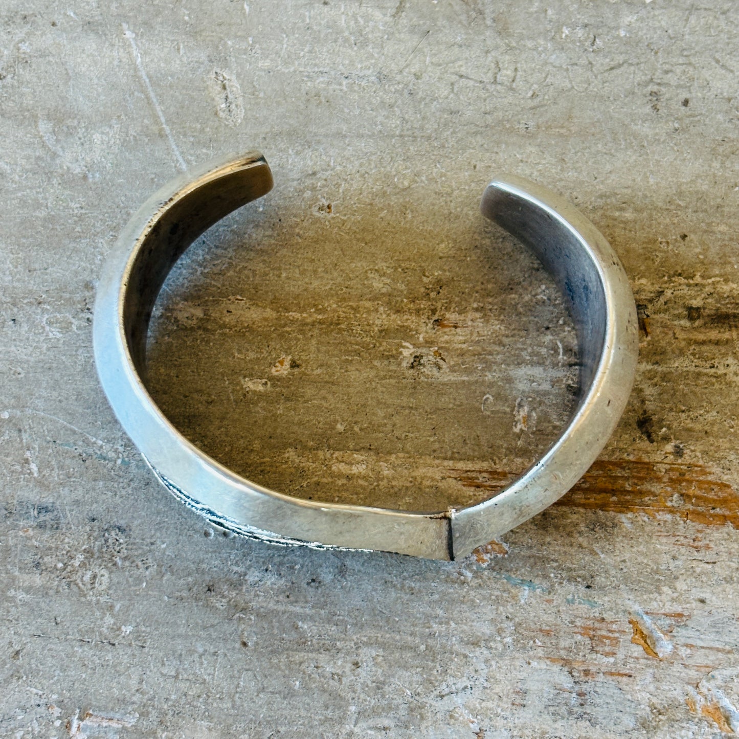 Navajo Aaron Anderson Tufa Cast Geometric Cuff