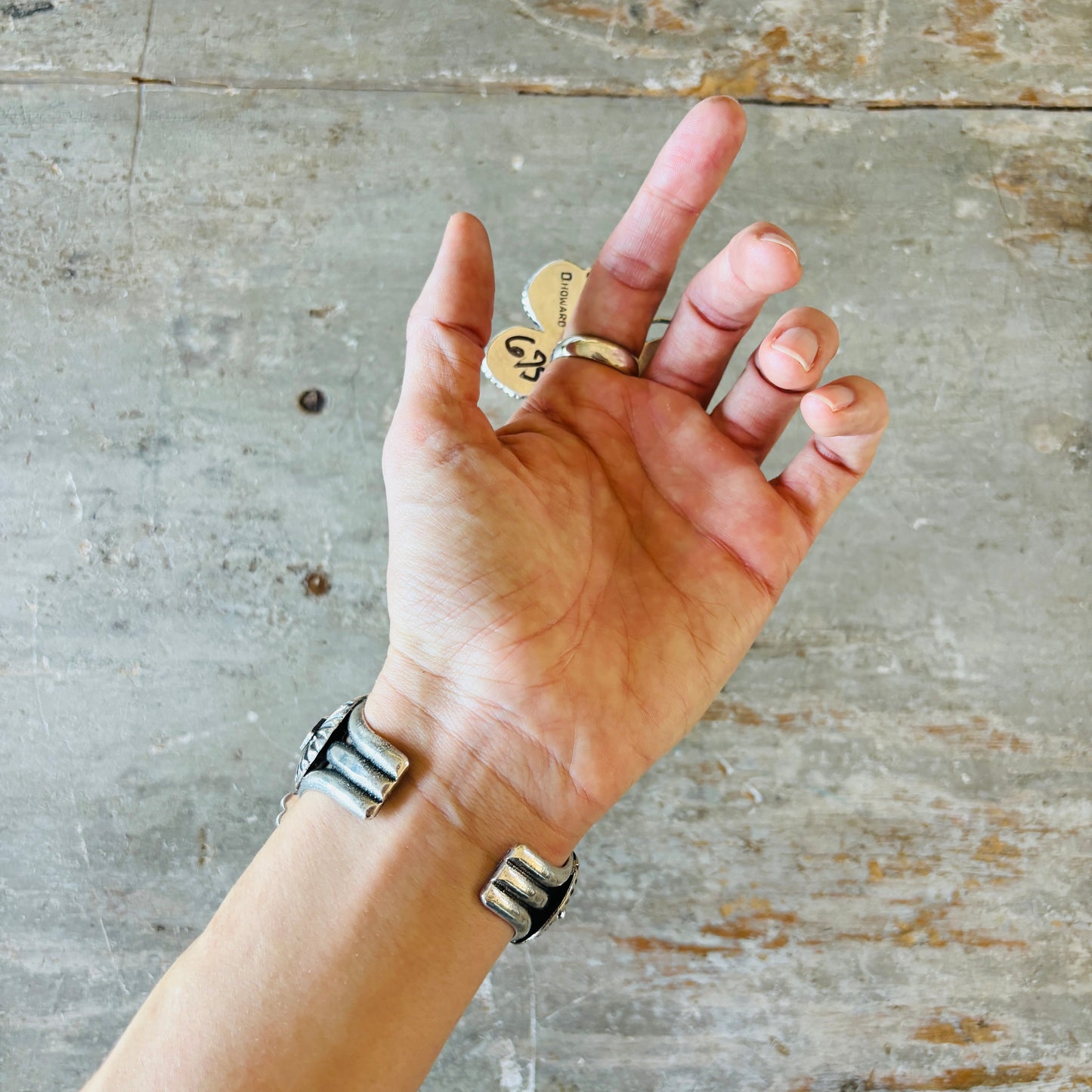 Navajo D. Howard Sterling Silver & Mixed Turquoise Butterfly Statement Ring