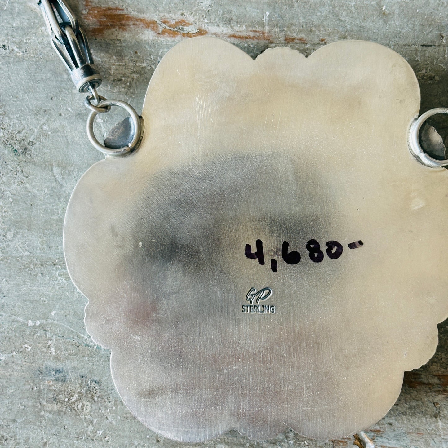 Navajo Gilbert Platero Sterling Silver & Cananea Turquoise Cluster Statement Necklace