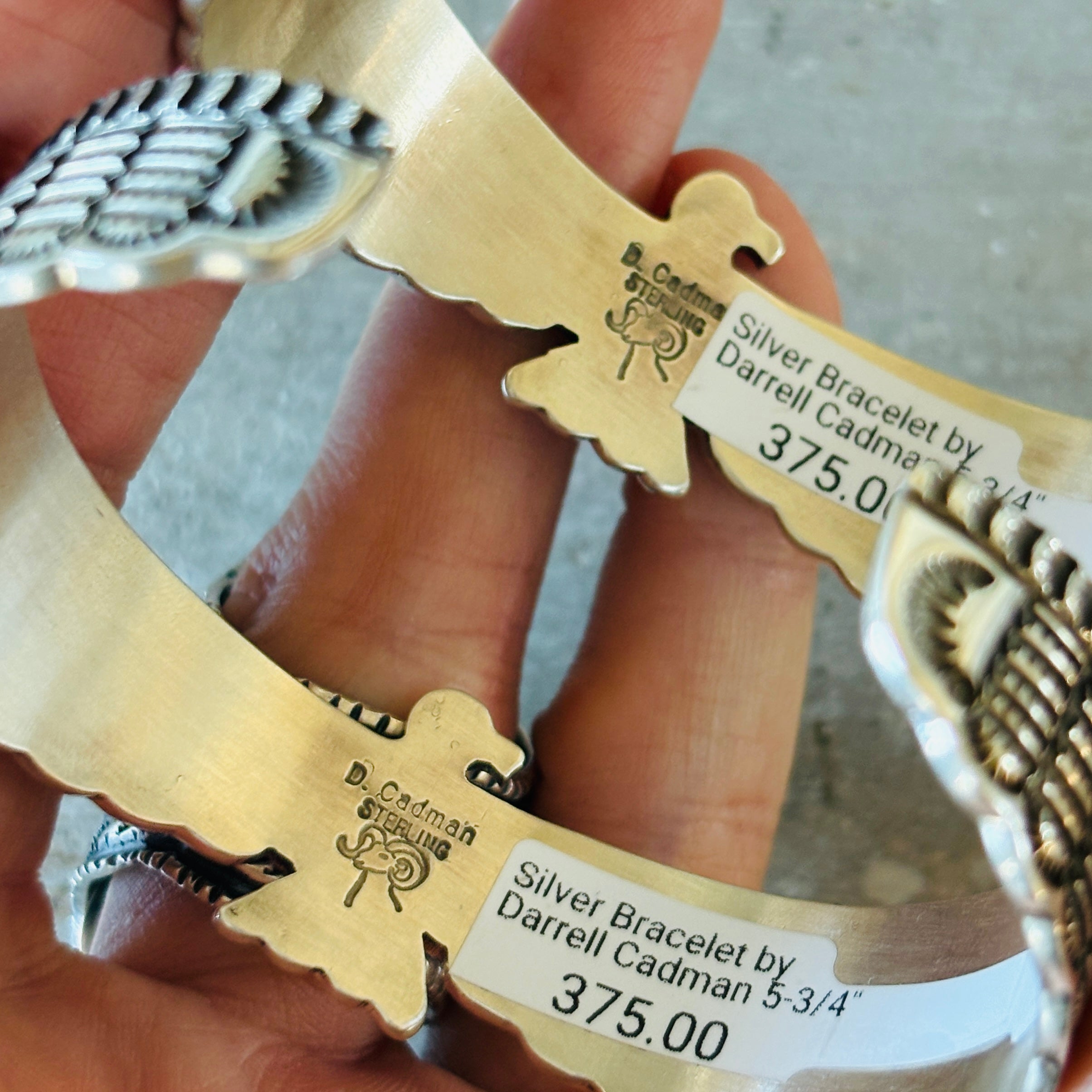 Navajo Darrell Cadman Sterling Silver Thunderbird Cuff – Sunshine