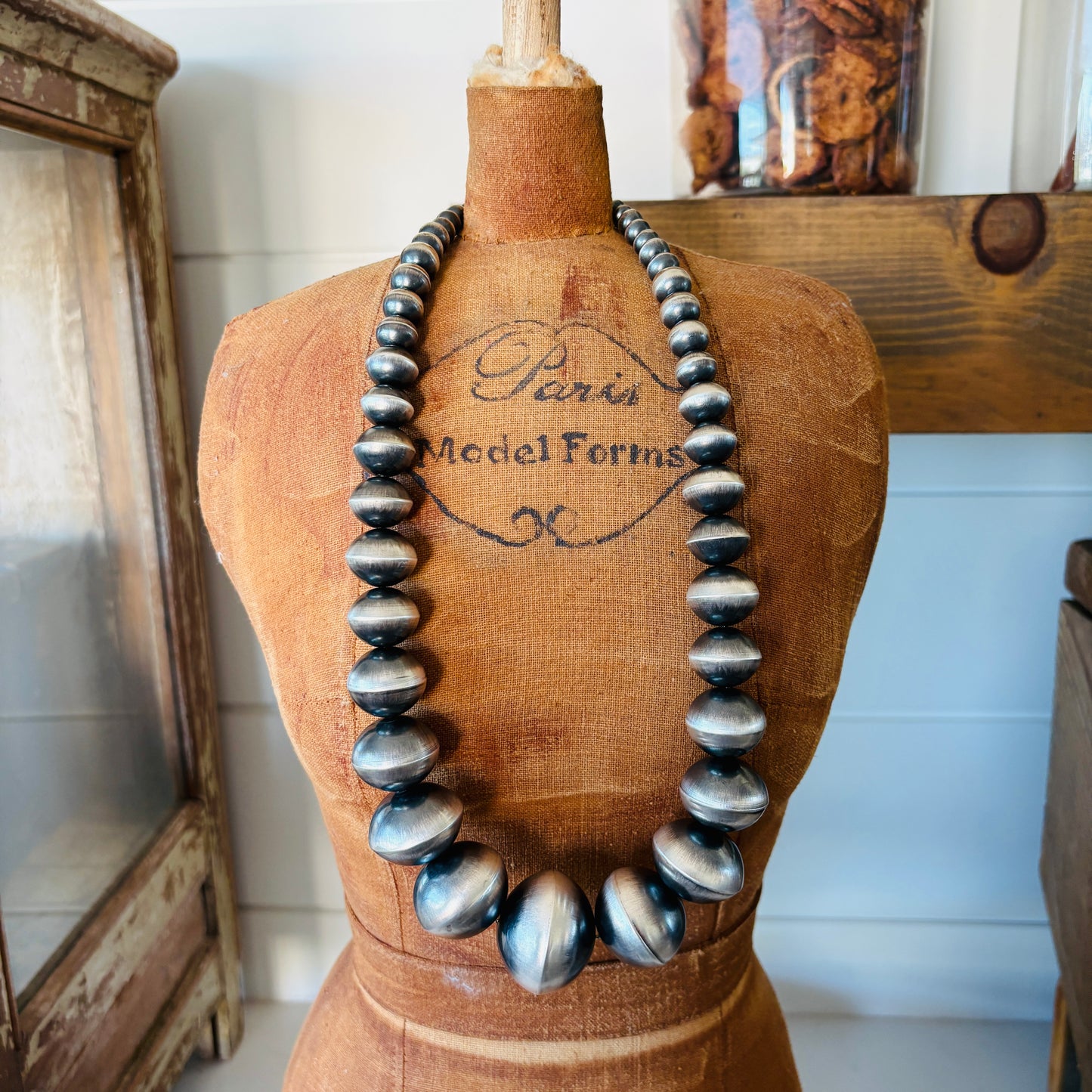 Navajo Austin Haley Sterling Silver XL Graduated Handmade Pearls