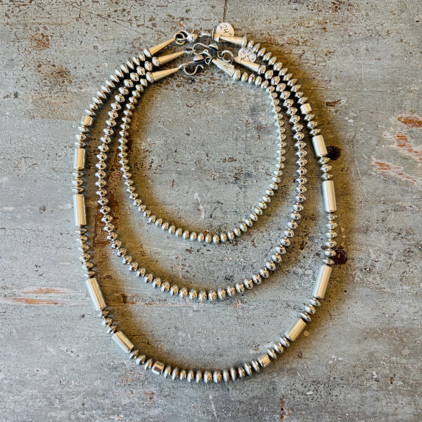 Navajo Margaret Lee Sterling Silver Handmade Pearls Necklace