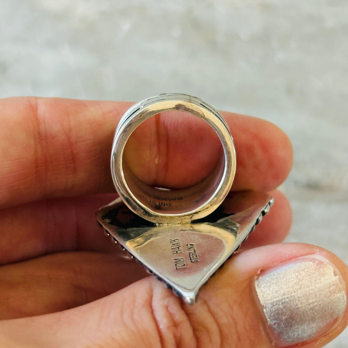 Navajo Tow Hawk Sterling Silver Statement Ring