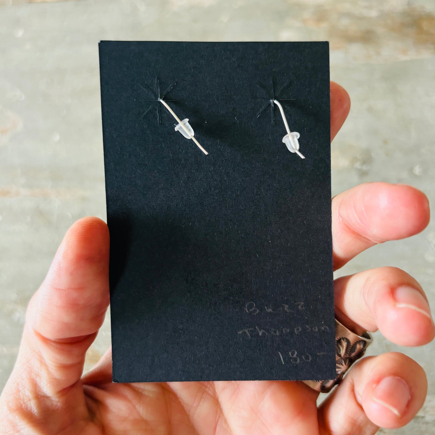 Navajo Buzz Thompson Sterling Silver & MOP Hearts Earrings