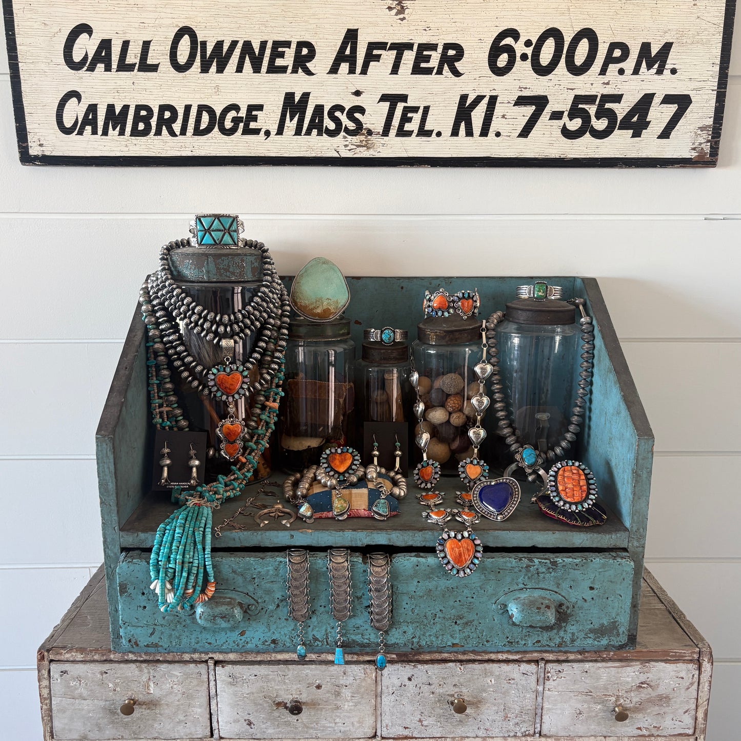 Vintage 1960’s Navajo Turquoise - Spiny & Shell Triple Jacla Necklace