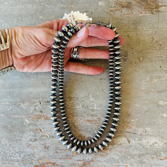 Navajo Austin Haley Sterling Silver Handmade Pearls Necklace