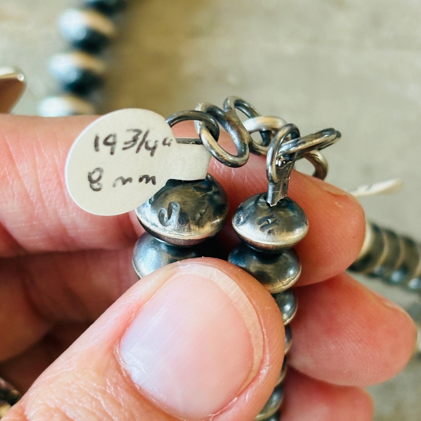 Navajo Austin Haley Sterling Silver Handmade Pearls Necklace