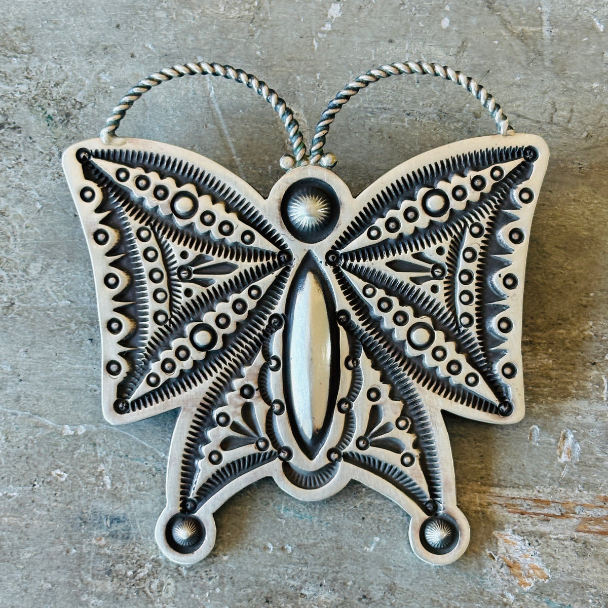 Navajo Herman Smith Sterling Silver Butterfly Pin - Pendant