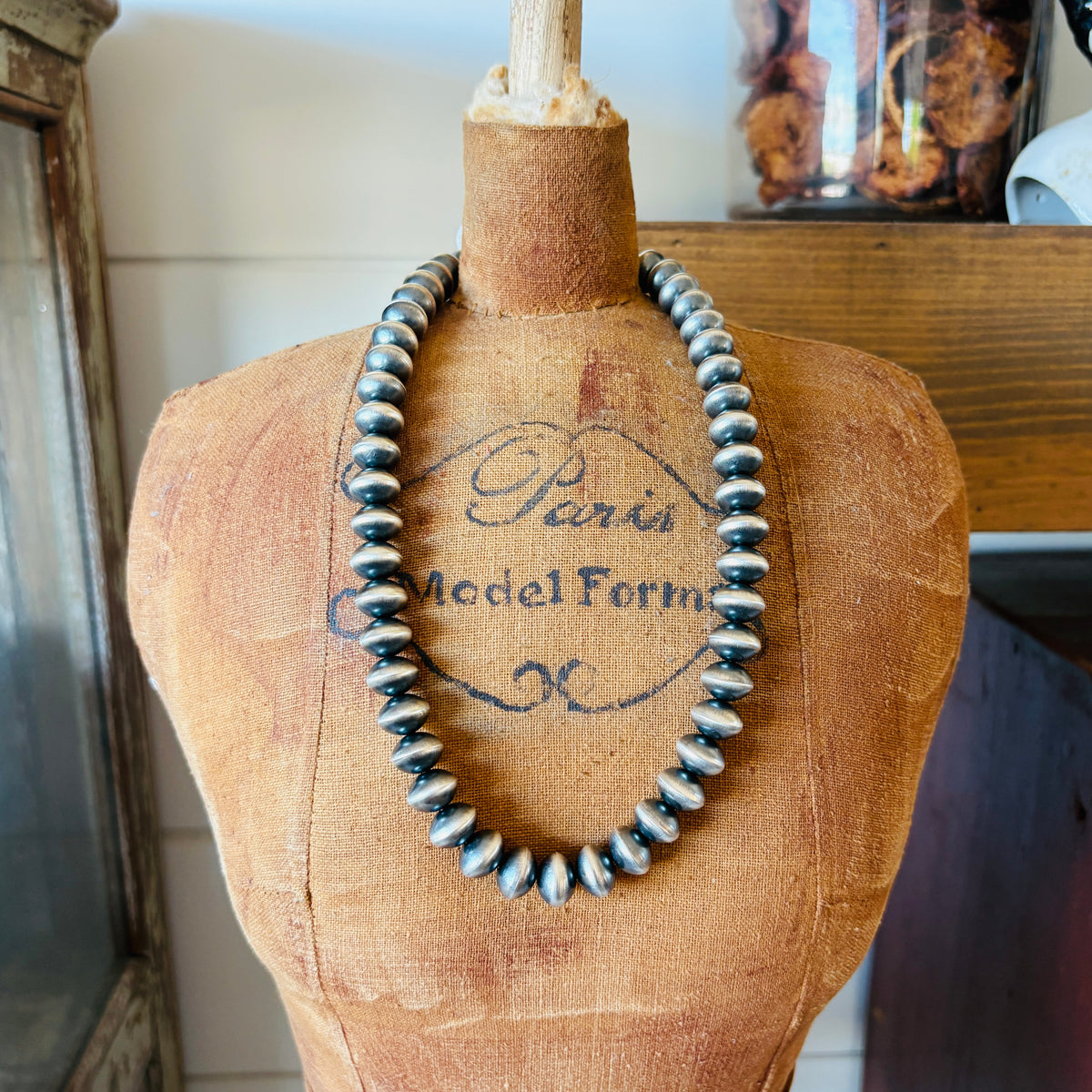 Navajo Tonisha & Austin Haley Sterling Silver Handmade Pearls Necklace