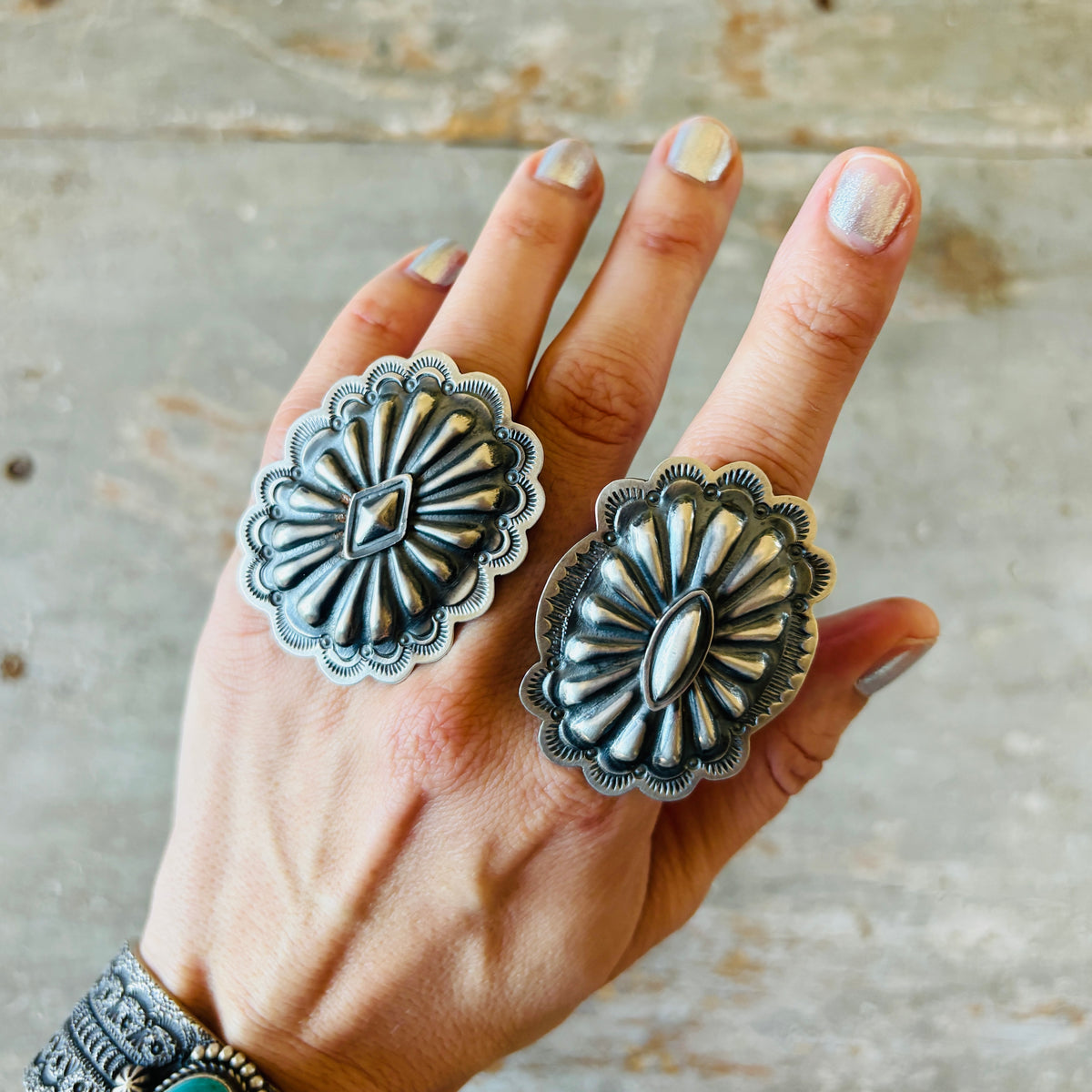 Navajo Arnold Goodluck Sterling Silver Concho Ring
