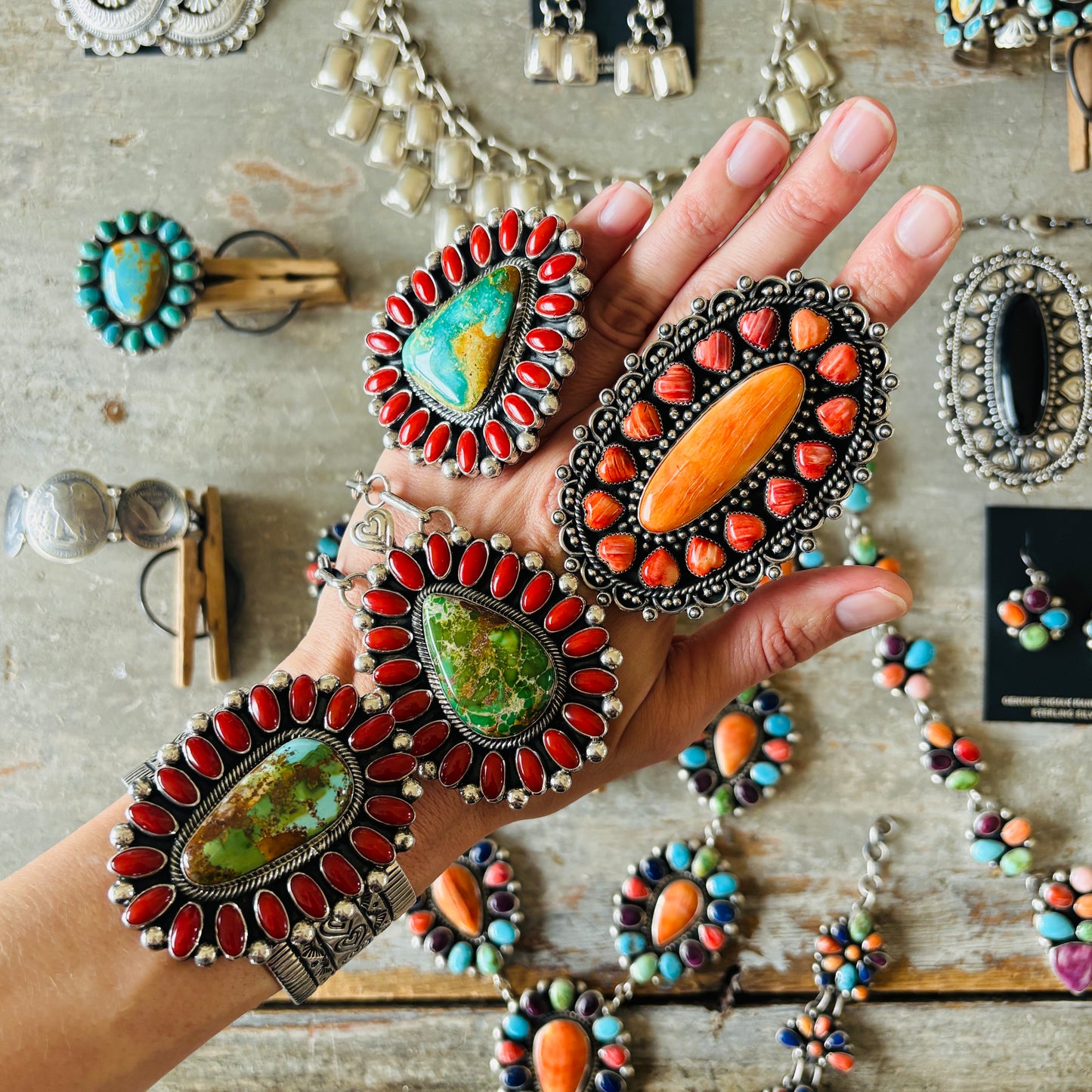 Navajo Dakota Willie Sterling Silver Charm Earrings