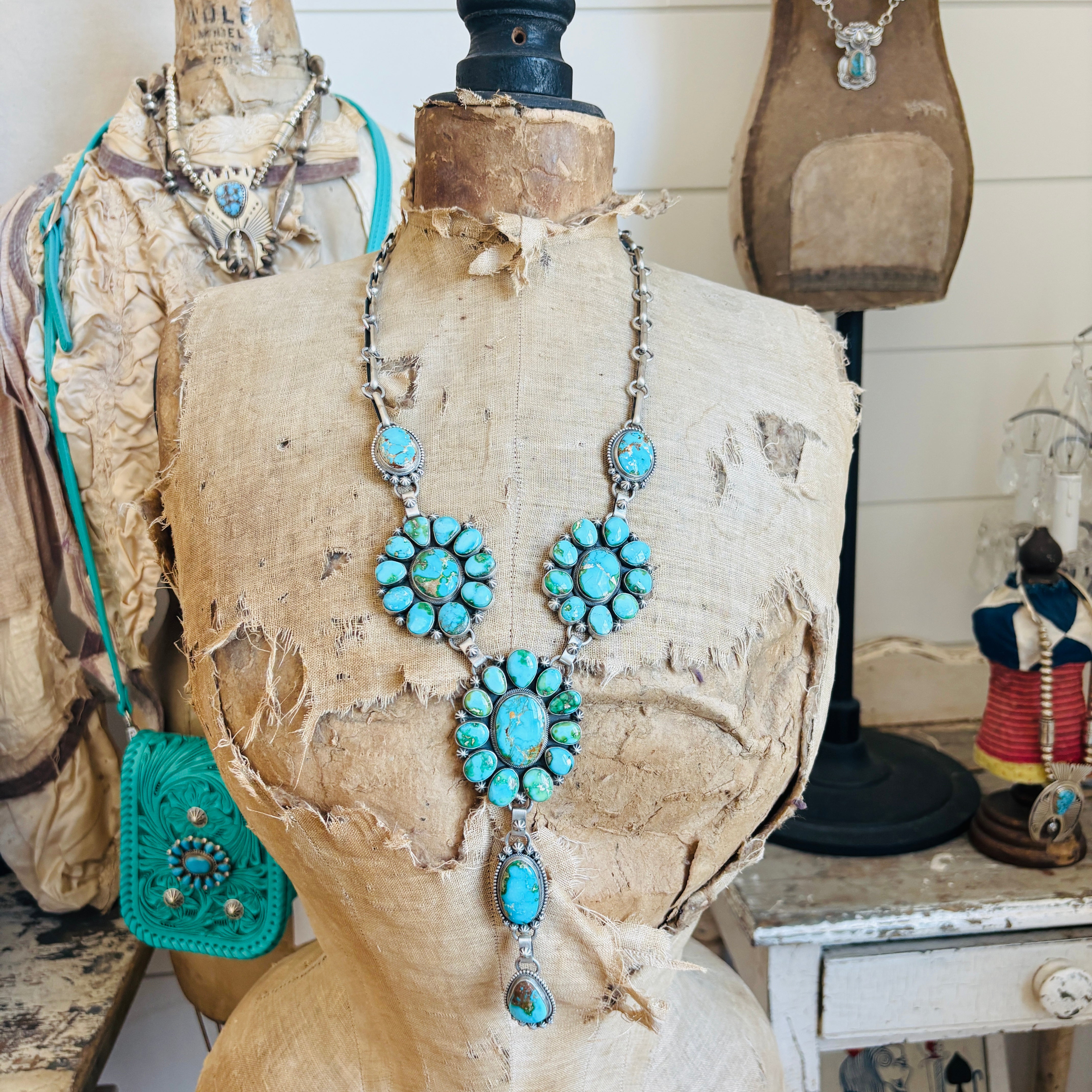 Navajo Freddie Maloney Sterling Silver & Sonoran Turquoise