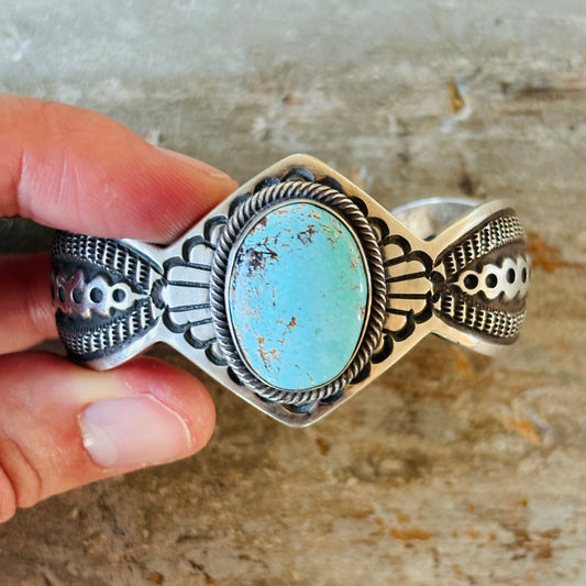 Navajo Terry Martinez Sterling Silver & Royston Cuff