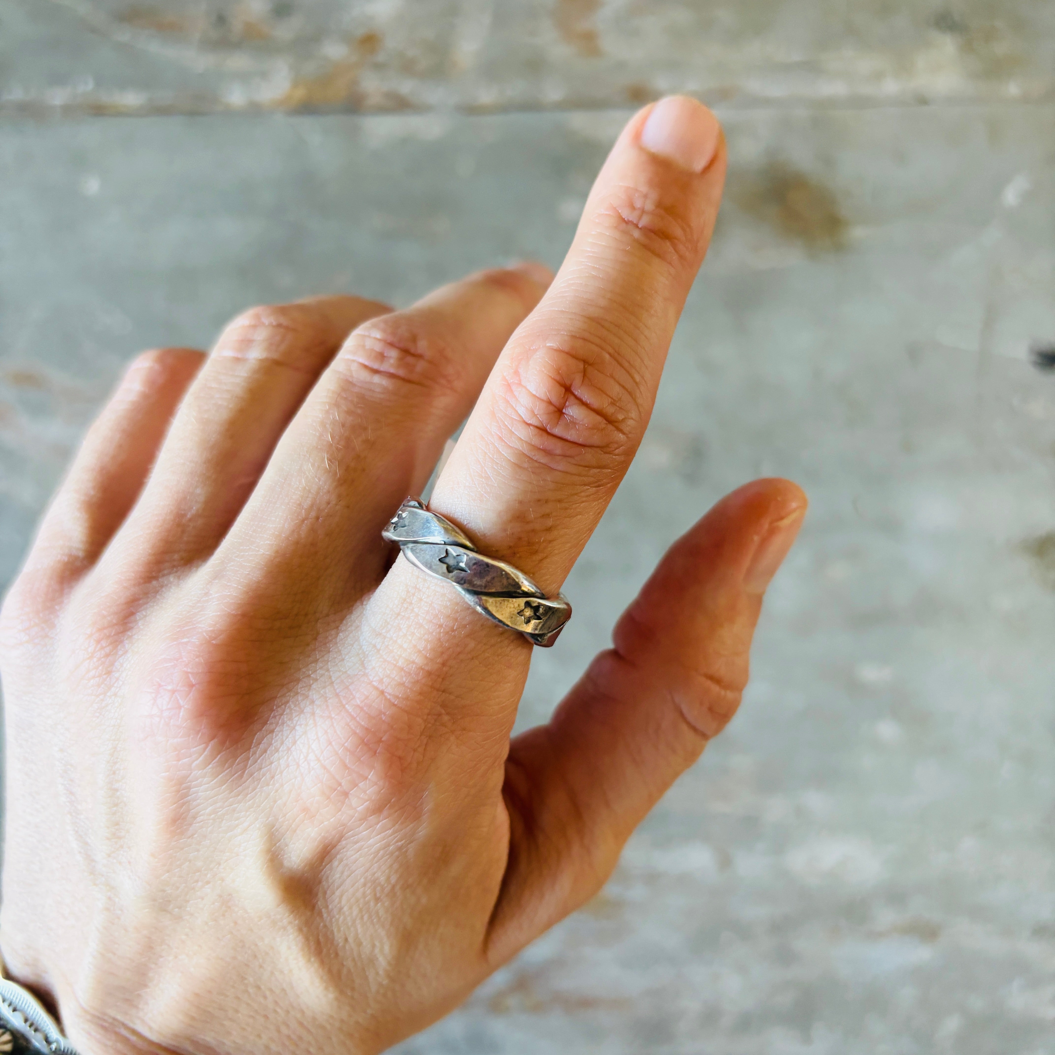 Navajo Sunshine Reeves Sterling Silver Stars Ring – Sunshine and