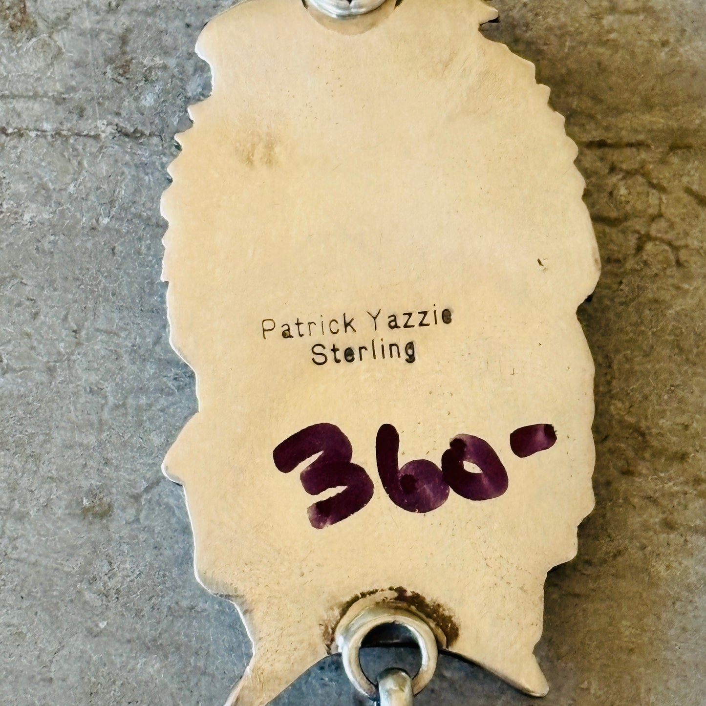 Navajo Patrick Yazzie Sterling Silver & Wild Horse Jasper Chief Pendant