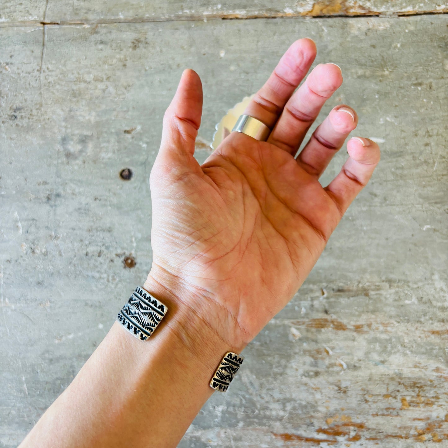 Navajo Tsosie Willie Sterling Silver & Web Kingman Stacker Cuff