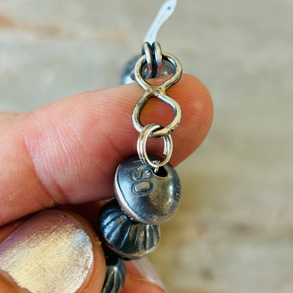 Navajo Virginia Tso Sterling Silver Handmade Pearls Necklace