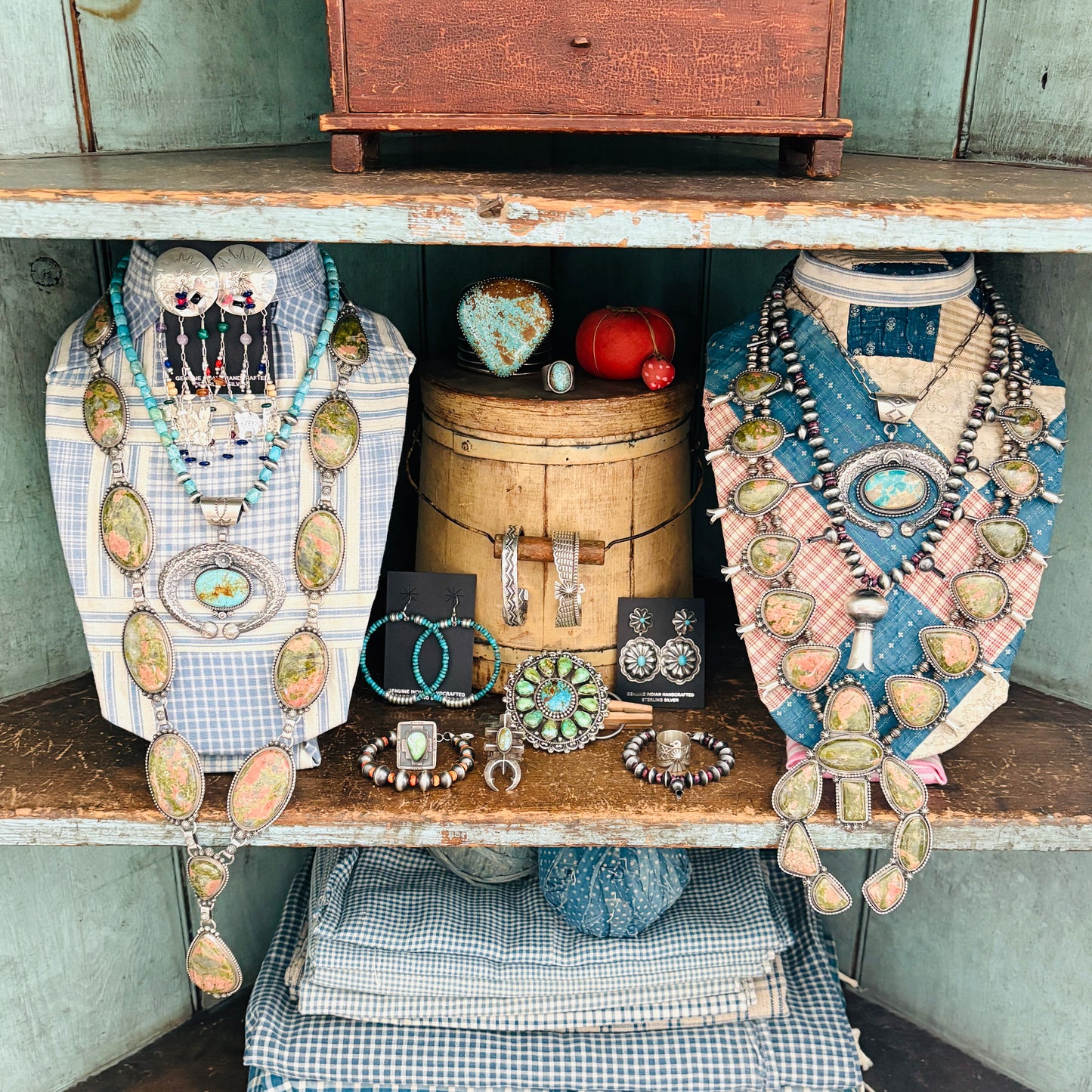 Navajo Hemerson Brown Sterling Silver & Turquoise Mountain Pendant